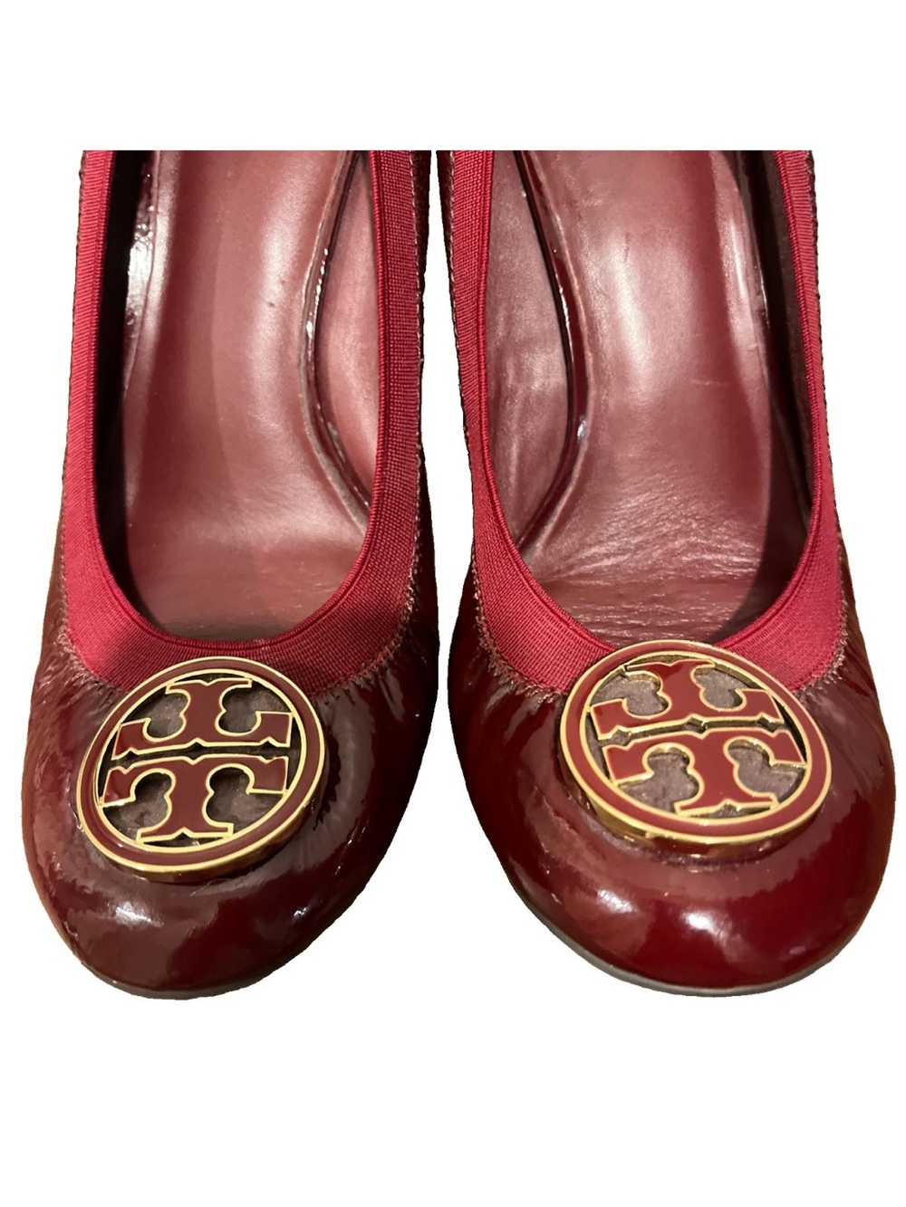 Tory Burch Red patent leather wedge pumps Sz 10M - Picture 3 of 8